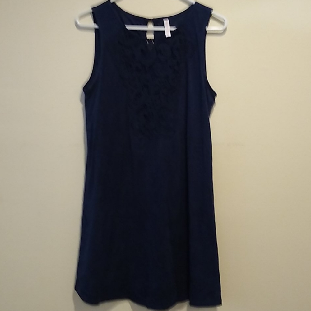 Navy Blue Sueded Dress